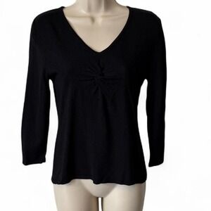 Vintage Black Front Knot Lightweight Sweater‎